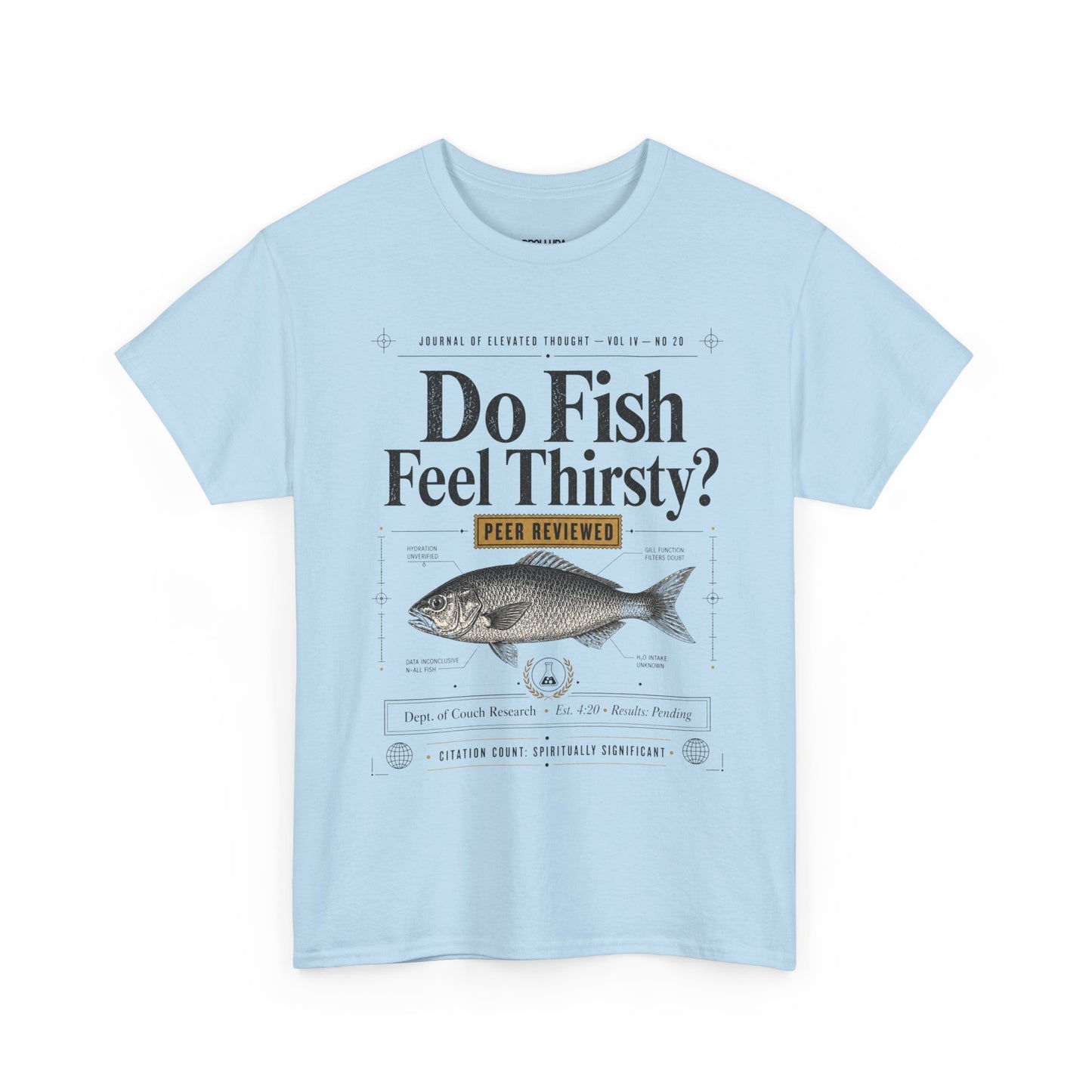 Funny T-Shirt — "Do Fish Feel Thirsty?" Vintage Fish Graphic Tee | Funny Science & Nature Shirt for Fishermen, Marine Lovers & Casual Wear