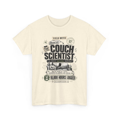 Funny Tee — "The Couch Scientist" Funny Vintage Sofa T-Shirt (10,000 Hours Logged)