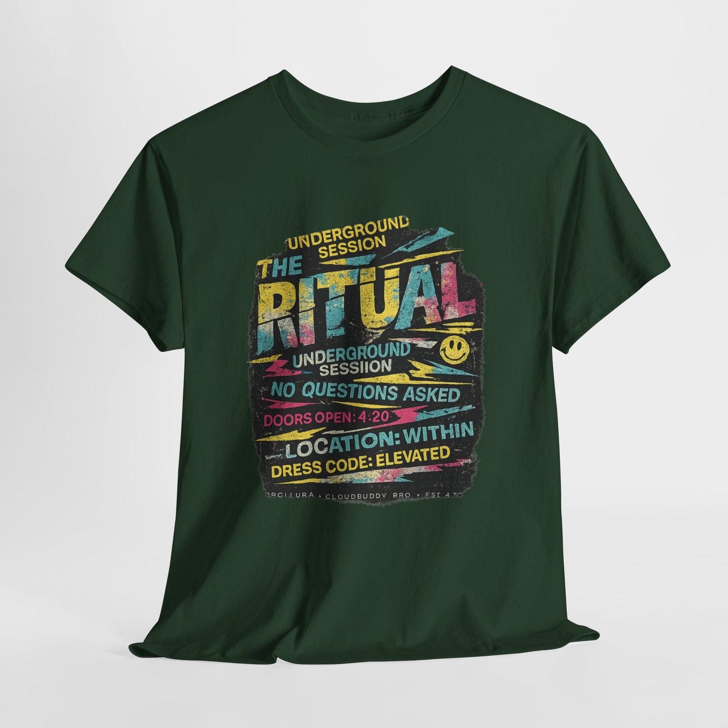 Ritual Graphic Tee — Vintage Neon Underground Session T-Shirt