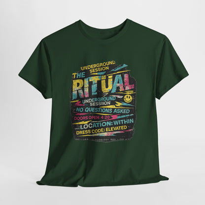 Ritual Graphic Tee — Vintage Neon Underground Session T-Shirt