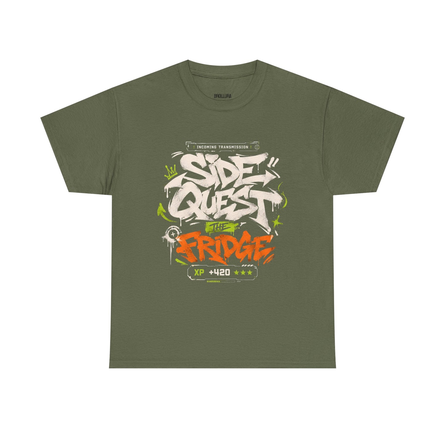 Funny Graffiti 'Side Quest: The Fridge' Graphic Tee — Gamer Streetwear T‑Shirt
