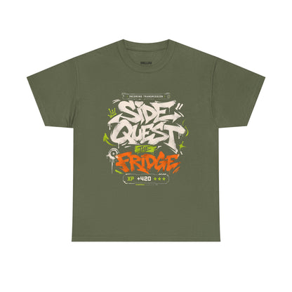Funny Graffiti 'Side Quest: The Fridge' Graphic Tee — Gamer Streetwear T‑Shirt