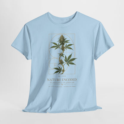 Botanical Cannabis T-Shirt — "Nature Uncoded" Graphic Tee
