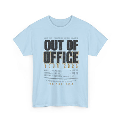 Out of Office Tour 2026 T‑Shirt — Vacation & Travel Graphic Tee