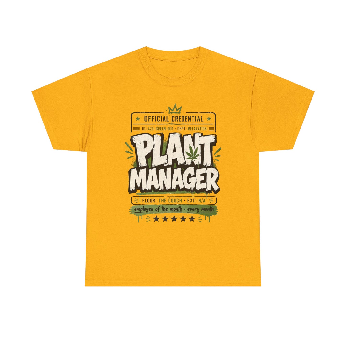 Funny Plant Manager T-Shirt — Funny Plant Lover Tee with "Official Credential" Design