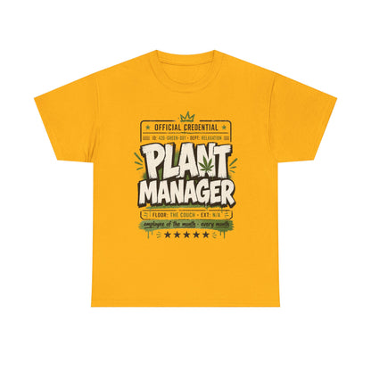 Funny Plant Manager T-Shirt — Funny Plant Lover Tee with "Official Credential" Design