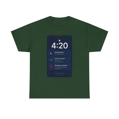 420 Phone Lockscreen Graphic Tee — Funny Stoner Shirt