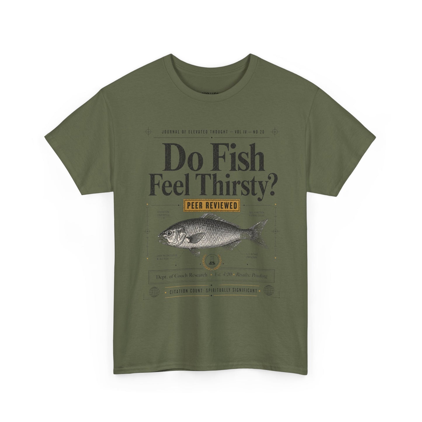 Funny T-Shirt — "Do Fish Feel Thirsty?" Vintage Fish Graphic Tee | Funny Science & Nature Shirt for Fishermen, Marine Lovers & Casual Wear