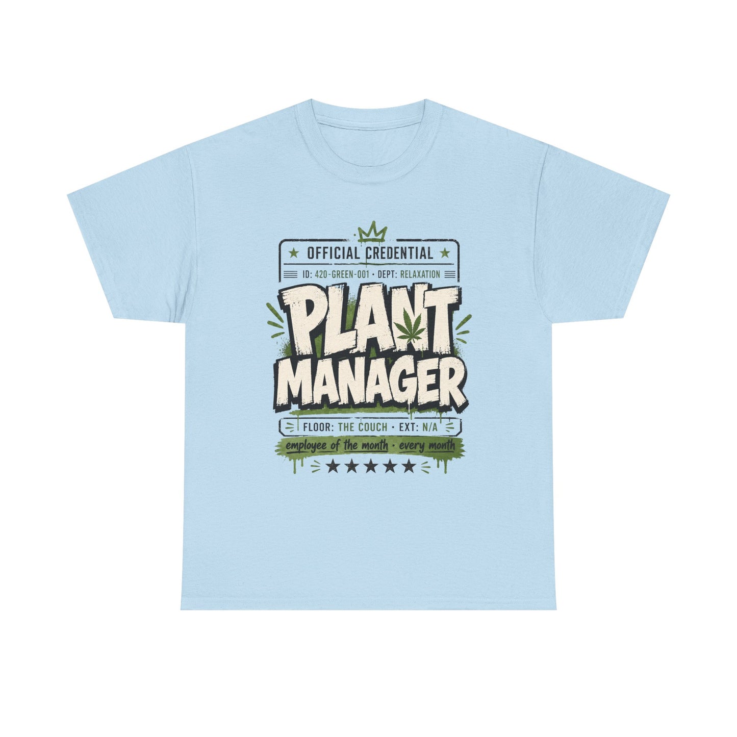 Funny Plant Manager T-Shirt — Funny Plant Lover Tee with "Official Credential" Design