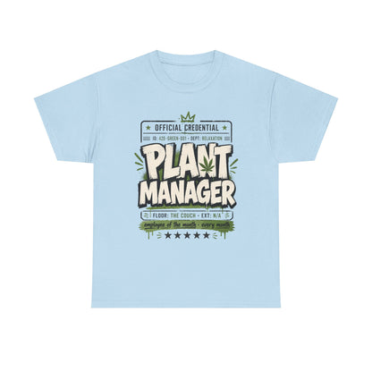 Funny Plant Manager T-Shirt — Funny Plant Lover Tee with "Official Credential" Design