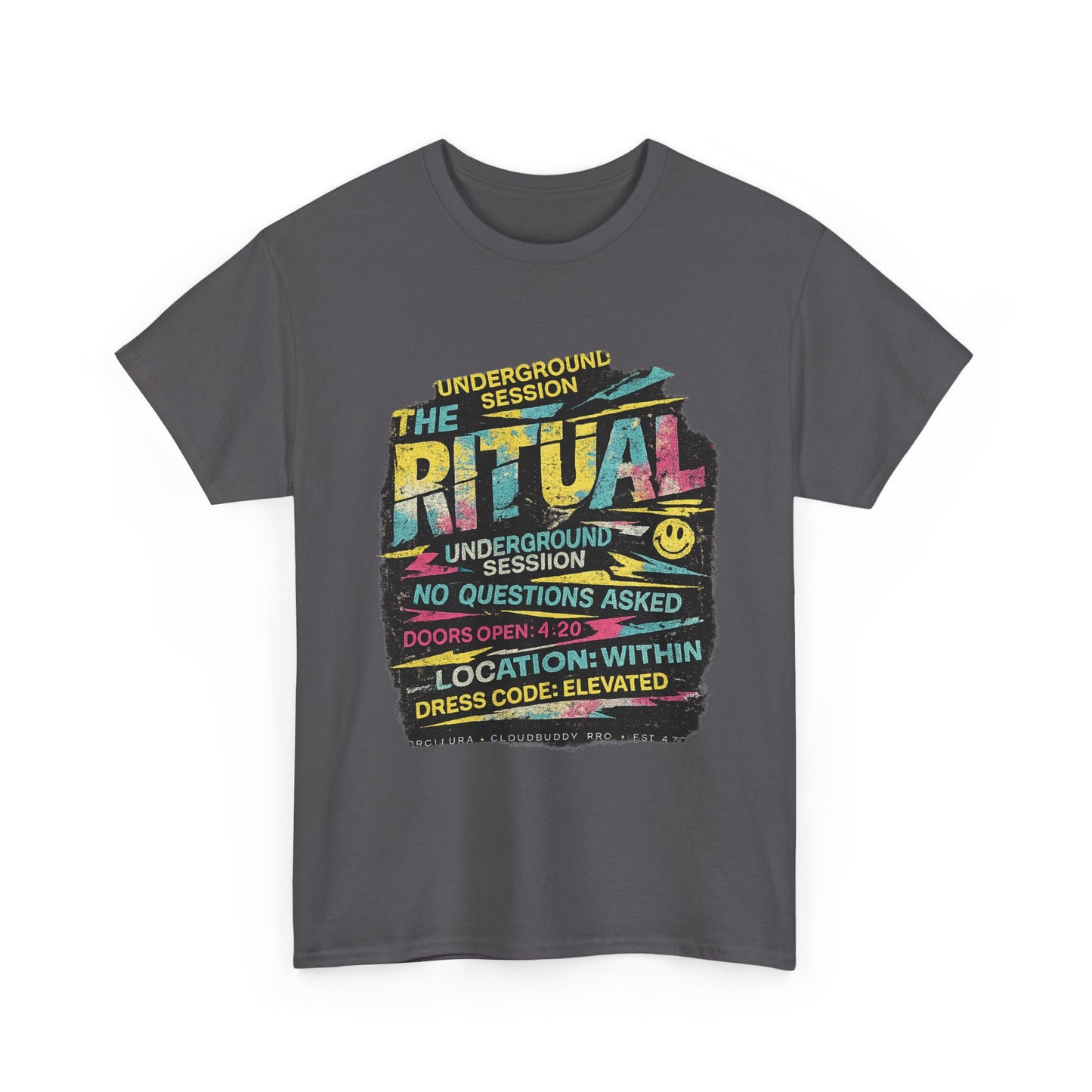 Ritual Graphic Tee — Vintage Neon Underground Session T-Shirt