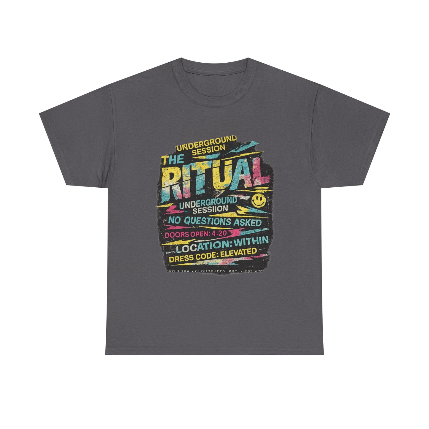 Ritual Graphic Tee — Vintage Neon Underground Session T-Shirt