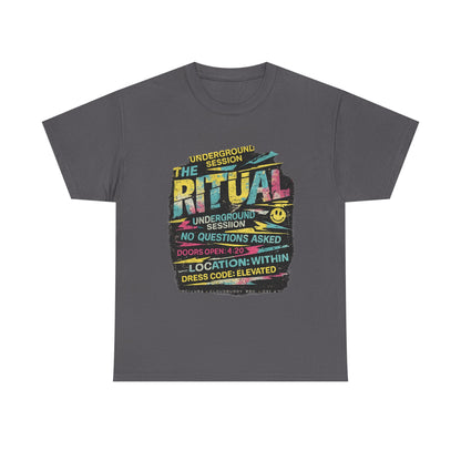 Ritual Graphic Tee — Vintage Neon Underground Session T-Shirt