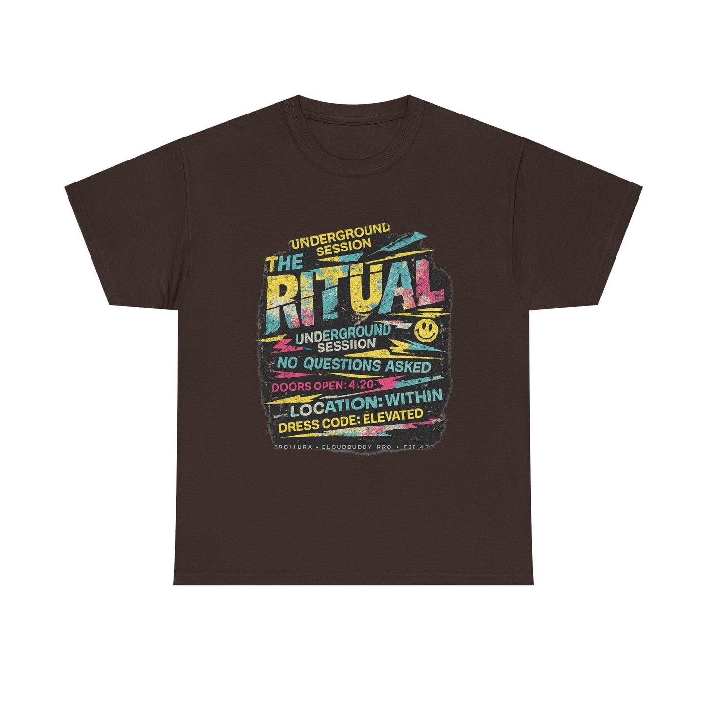 Ritual Graphic Tee — Vintage Neon Underground Session T-Shirt