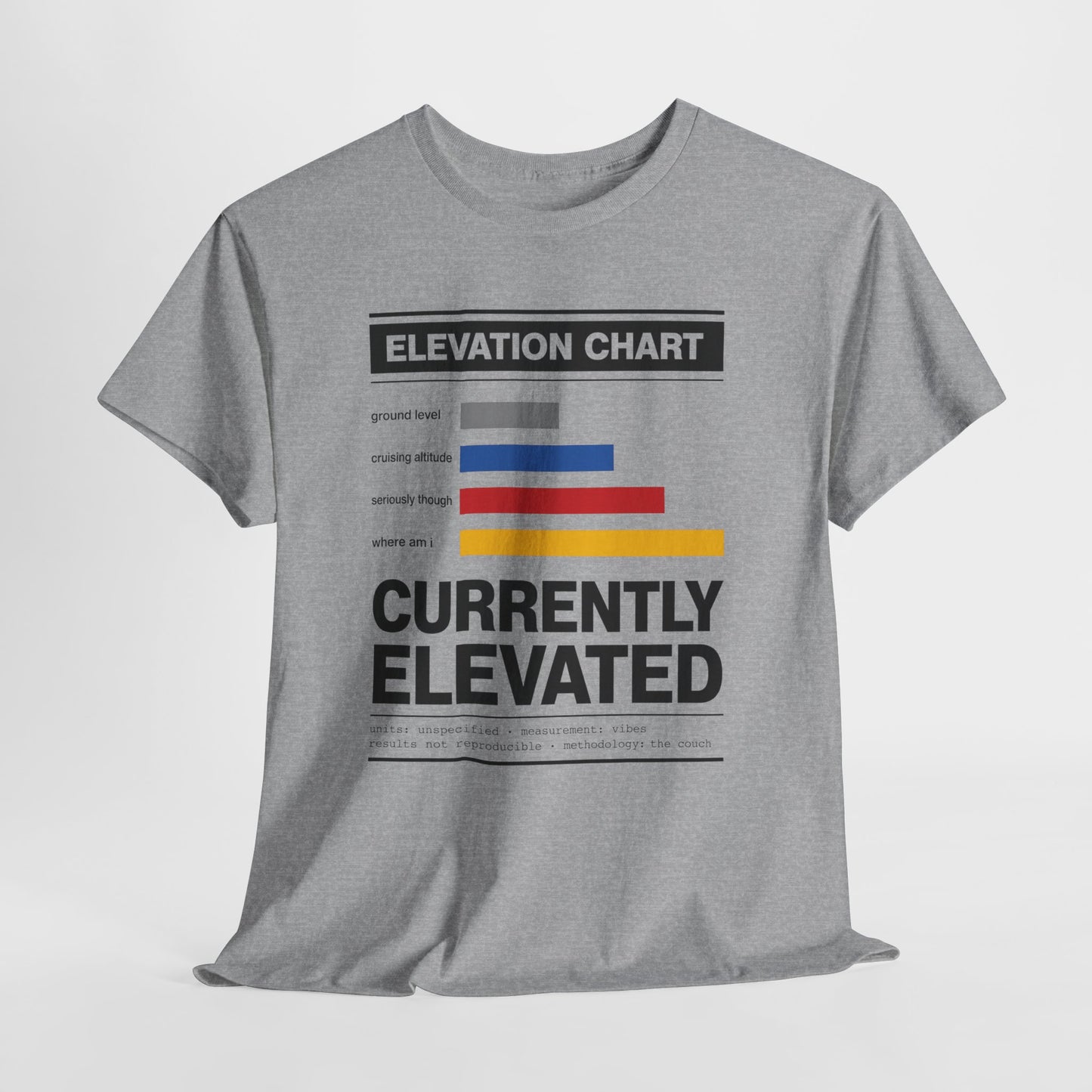 Funny Currently Elevated Tee — Elevation Chart Graphic T-Shirt