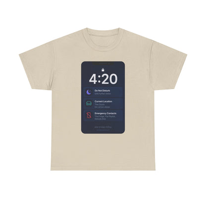420 Phone Lockscreen Graphic Tee — Funny Stoner Shirt