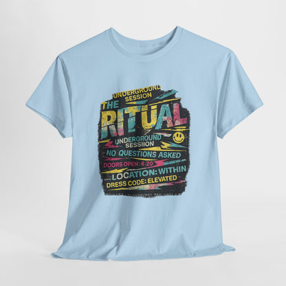 Ritual Graphic Tee — Vintage Neon Underground Session T-Shirt