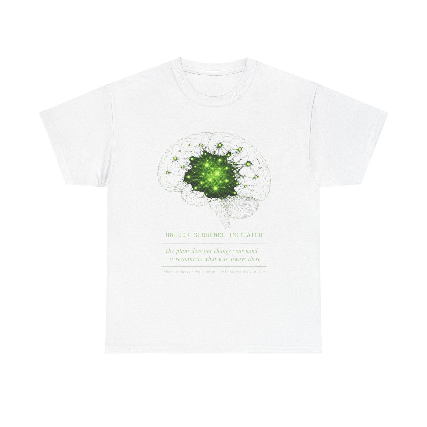 Brain Cell Science T-Shirt — Green Neural Network Anatomy Tee