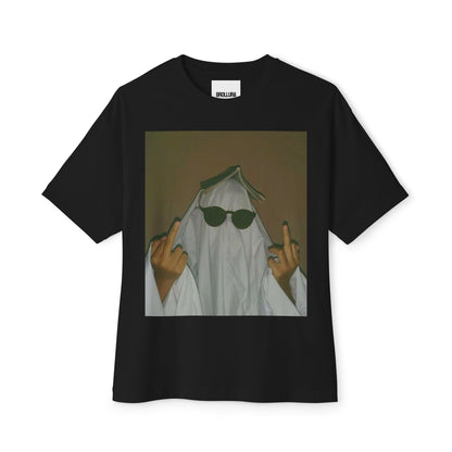 Ghost Costume Graphic Tee — Sunglasses Ghost Giving the Finger