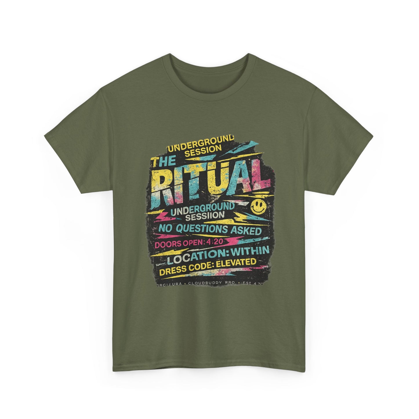 Ritual Graphic Tee — Vintage Neon Underground Session T-Shirt