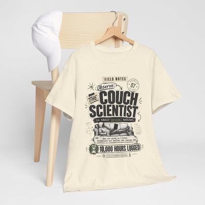 Funny Tee — "The Couch Scientist" Funny Vintage Sofa T-Shirt (10,000 Hours Logged)