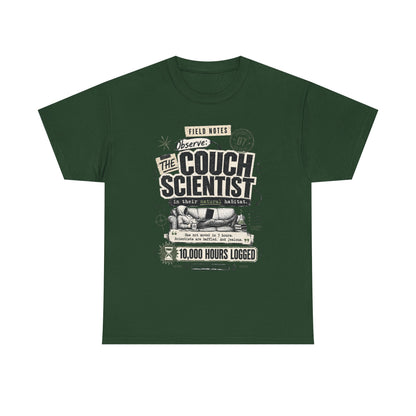 Funny Tee — "The Couch Scientist" Funny Vintage Sofa T-Shirt (10,000 Hours Logged)