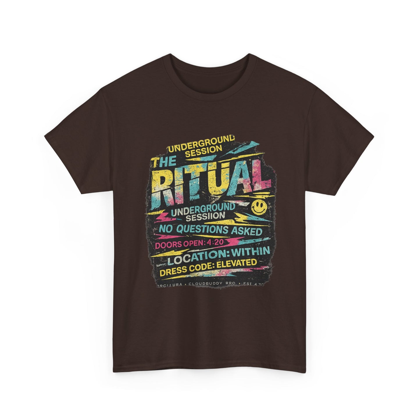 Ritual Graphic Tee — Vintage Neon Underground Session T-Shirt