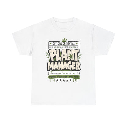 Funny Plant Manager T-Shirt — Funny Plant Lover Tee with "Official Credential" Design