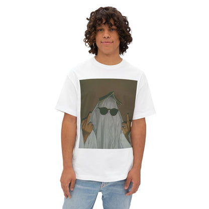Ghost Costume Graphic Tee — Sunglasses Ghost Giving the Finger