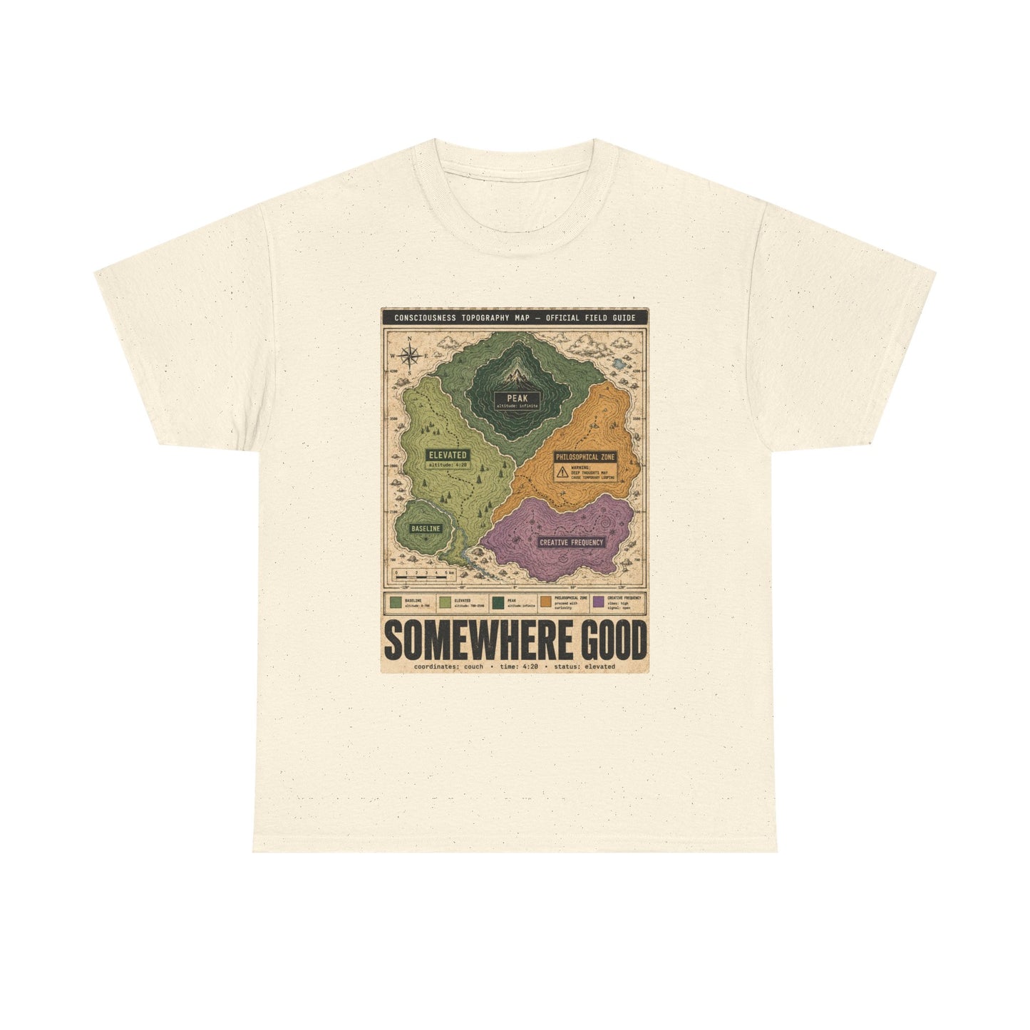 Map Graphic T-Shirt — "Somewhere Good" Vintage Adventure Tee