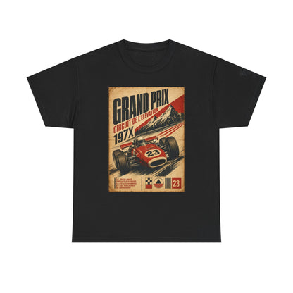 Grand Prix Vintage Racing Tee — Retro Circuit de LeMans 197X Car Poster