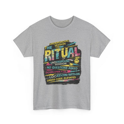 Ritual Graphic Tee — Vintage Neon Underground Session T-Shirt