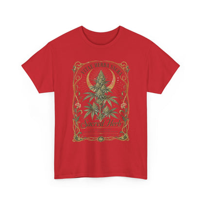 Sacred Herb Botanical T‑Shirt — "Sacred Herb" Vintage Cannabis Plant Tee