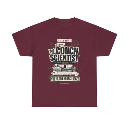 Funny Tee — "The Couch Scientist" Funny Vintage Sofa T-Shirt (10,000 Hours Logged)