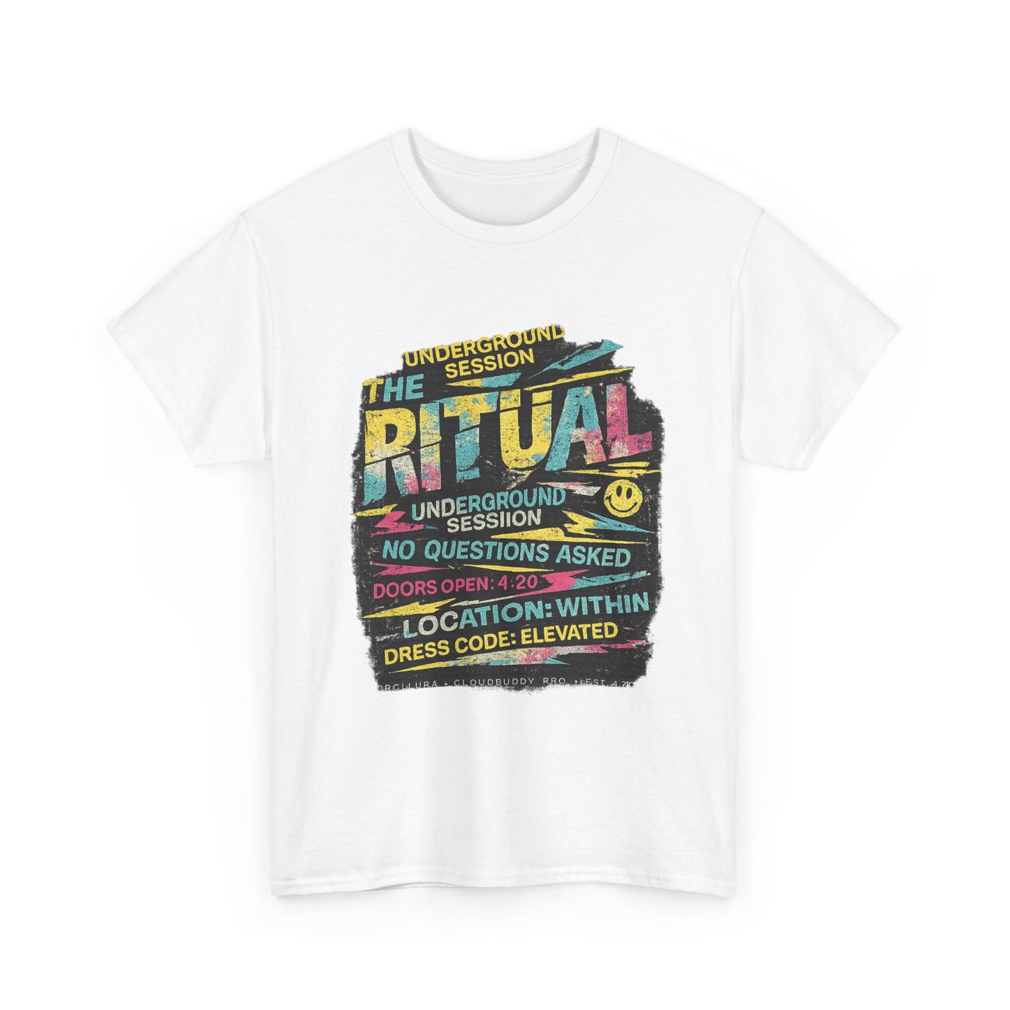 Ritual Graphic Tee — Vintage Neon Underground Session T-Shirt