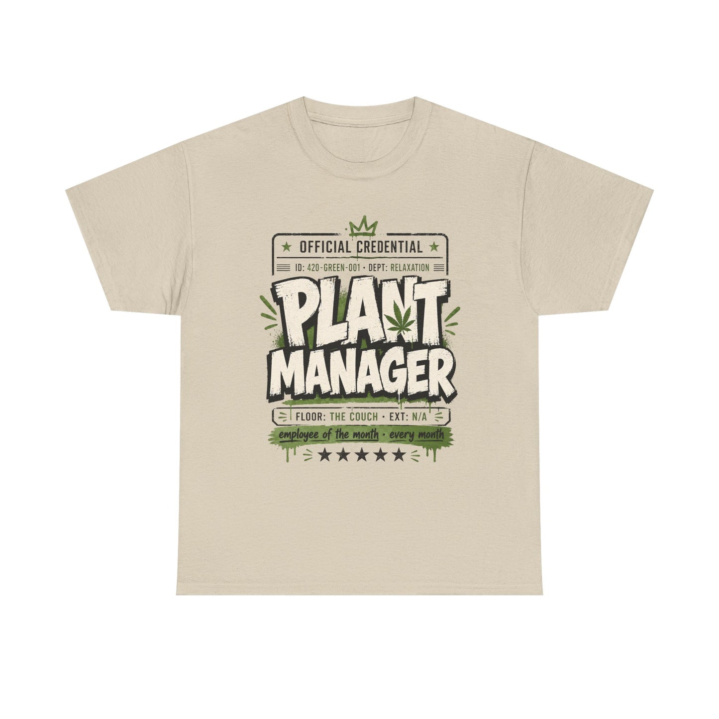 Funny Plant Manager T-Shirt — Funny Plant Lover Tee with "Official Credential" Design