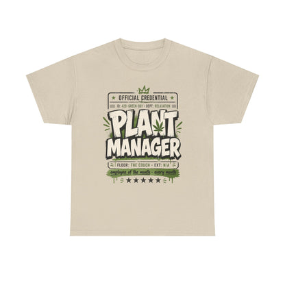 Funny Plant Manager T-Shirt — Funny Plant Lover Tee with "Official Credential" Design