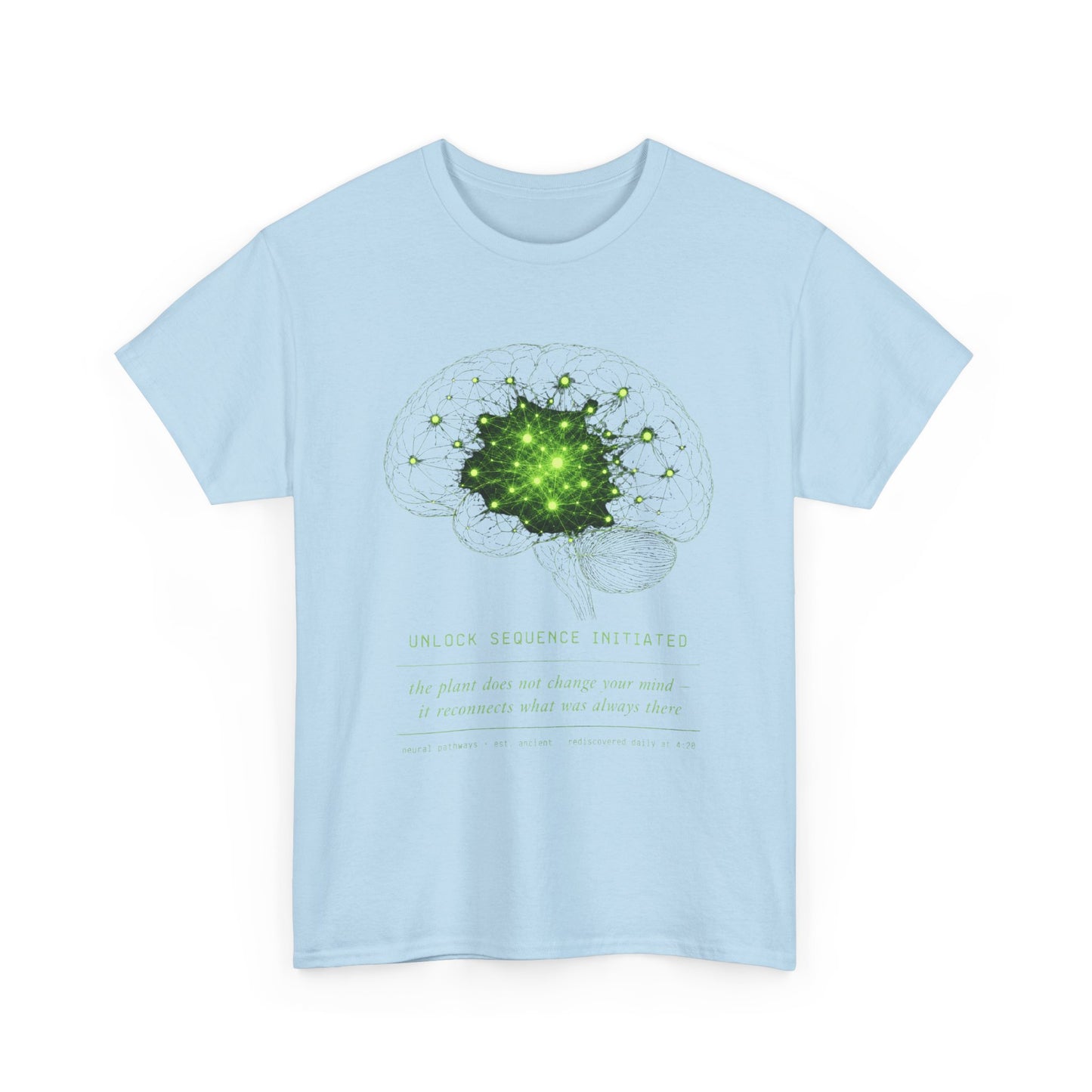 Brain Cell Science T-Shirt — Green Neural Network Anatomy Tee