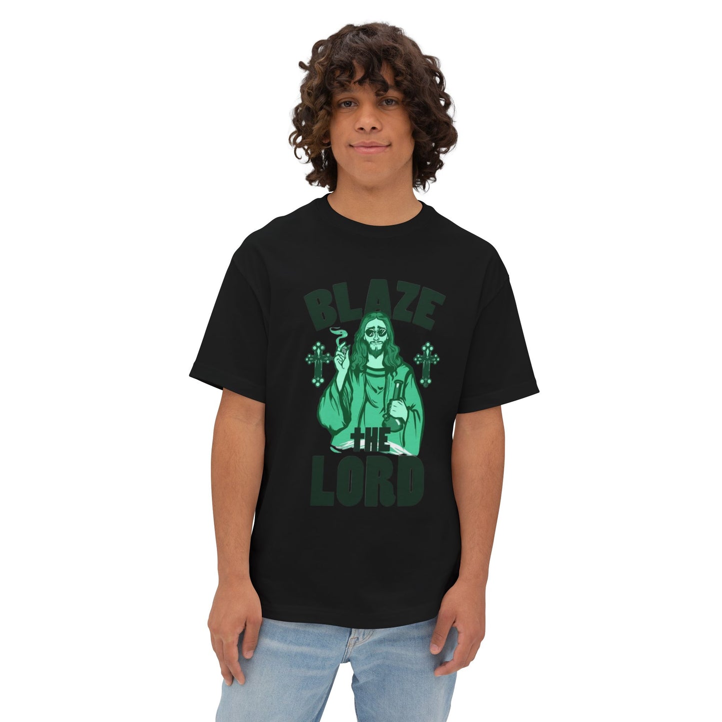 Graphic Tee — "Blaze The Lord" Religious Stoner Shirt