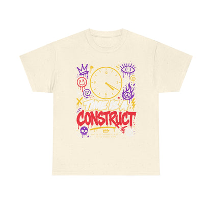 Funny Time Is a Construct Graphic Tee — Retro Neon Clock Streetwear