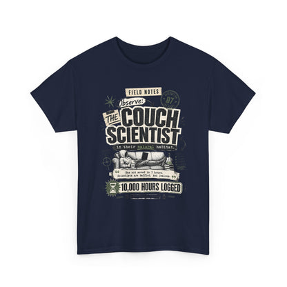 Funny Tee — "The Couch Scientist" Funny Vintage Sofa T-Shirt (10,000 Hours Logged)