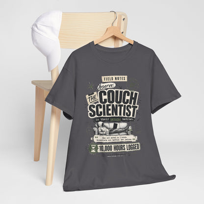 Funny Tee — "The Couch Scientist" Funny Vintage Sofa T-Shirt (10,000 Hours Logged)