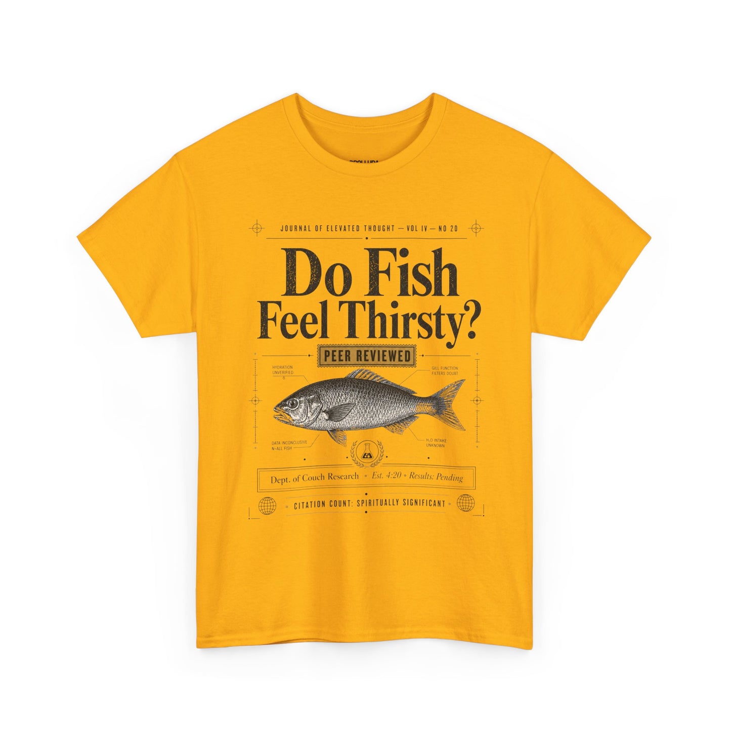Funny T-Shirt — "Do Fish Feel Thirsty?" Vintage Fish Graphic Tee | Funny Science & Nature Shirt for Fishermen, Marine Lovers & Casual Wear