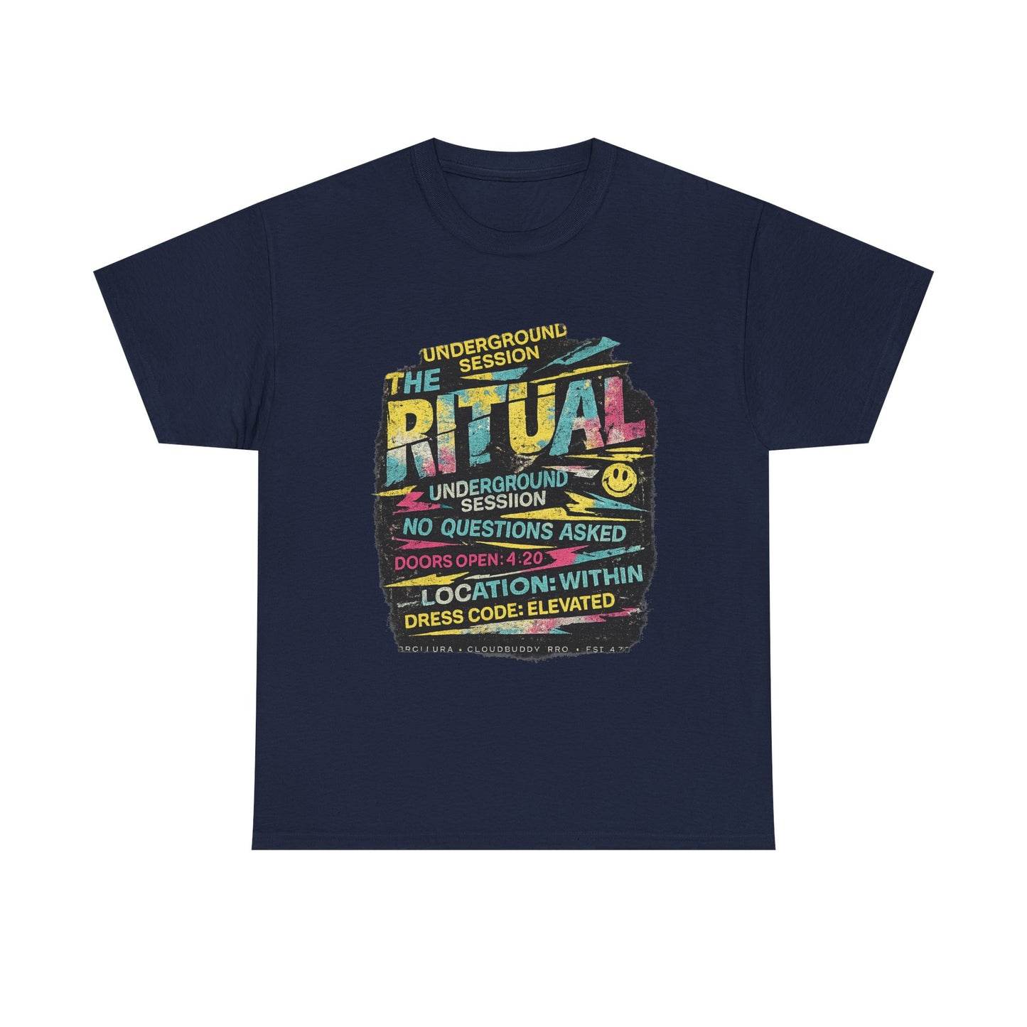 Ritual Graphic Tee — Vintage Neon Underground Session T-Shirt