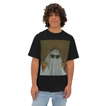 Ghost Costume Graphic Tee — Sunglasses Ghost Giving the Finger