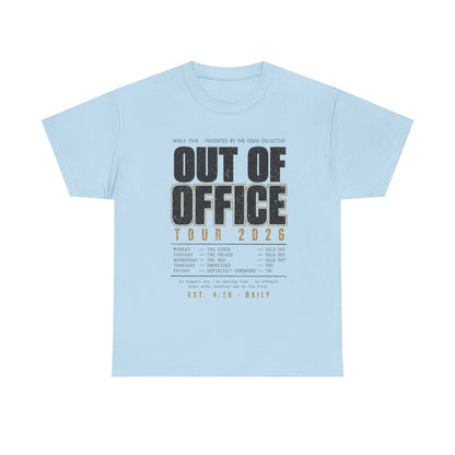 Out of Office Tour 2026 T‑Shirt — Vacation & Travel Graphic Tee