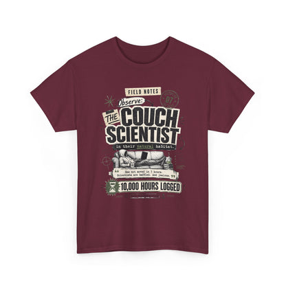 Funny Tee — "The Couch Scientist" Funny Vintage Sofa T-Shirt (10,000 Hours Logged)