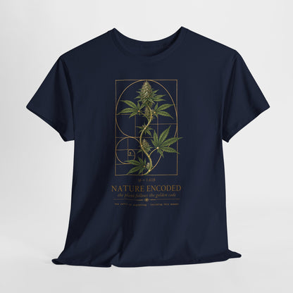 Botanical Cannabis T-Shirt — "Nature Uncoded" Graphic Tee
