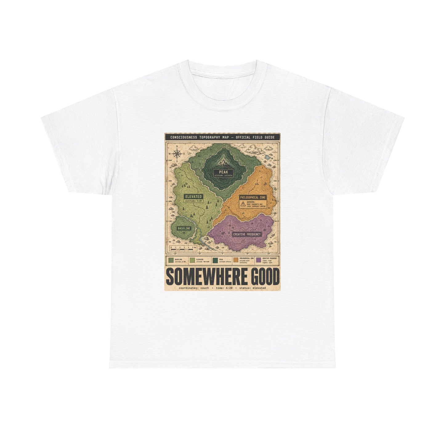 Map Graphic T-Shirt — "Somewhere Good" Vintage Adventure Tee