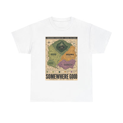 Map Graphic T-Shirt — "Somewhere Good" Vintage Adventure Tee